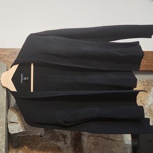 Eileen Fisher black silk/cotton short cardigan, petite small